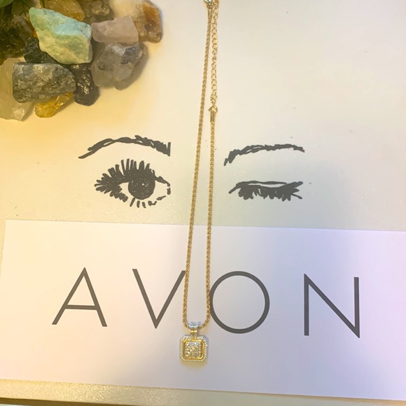 Vintage Avon Pave Rope Necklace with two tone removable Rhinestone Pendant - Picture 5 of 13